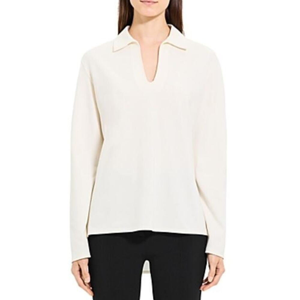 Theory Popover Long Sleeve Top Size S 11694